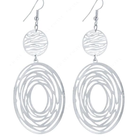 Big Oval Earrings - Picture 2 of 6